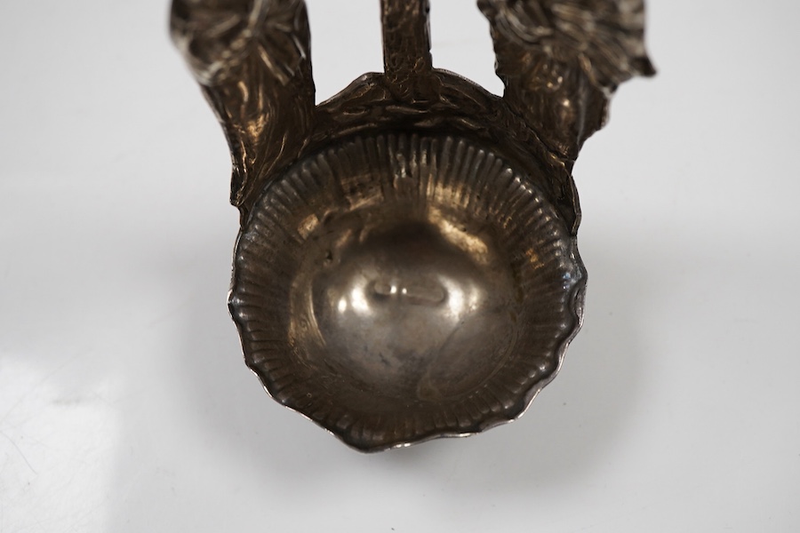 A late 19th century continental silver stoup, import marks for Berthold Muller, London, 1897, height 16.2cm, 106 grams.